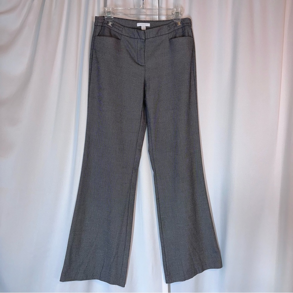 New York & Company Wide Leg Mid Rise Dress Pants Sz 2 Gray Office Teacher Preppy
